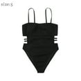 thumbnail image 2 of Women One Piece Swimsuit Cut Out High Cut Thin Straps Bathing Suit - S, 2 of 7