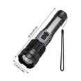 thumbnail image 4 of Linterna LED USB Recargable Modelo A70 | Lúmenes altos 800-20000LM | 5 modos ajustables | Resistente al agua IPX5 | Alcance de 1000-1500 m | Zoom telescópico | Batería de 1200 mAh | Aleación de, 4 of 8