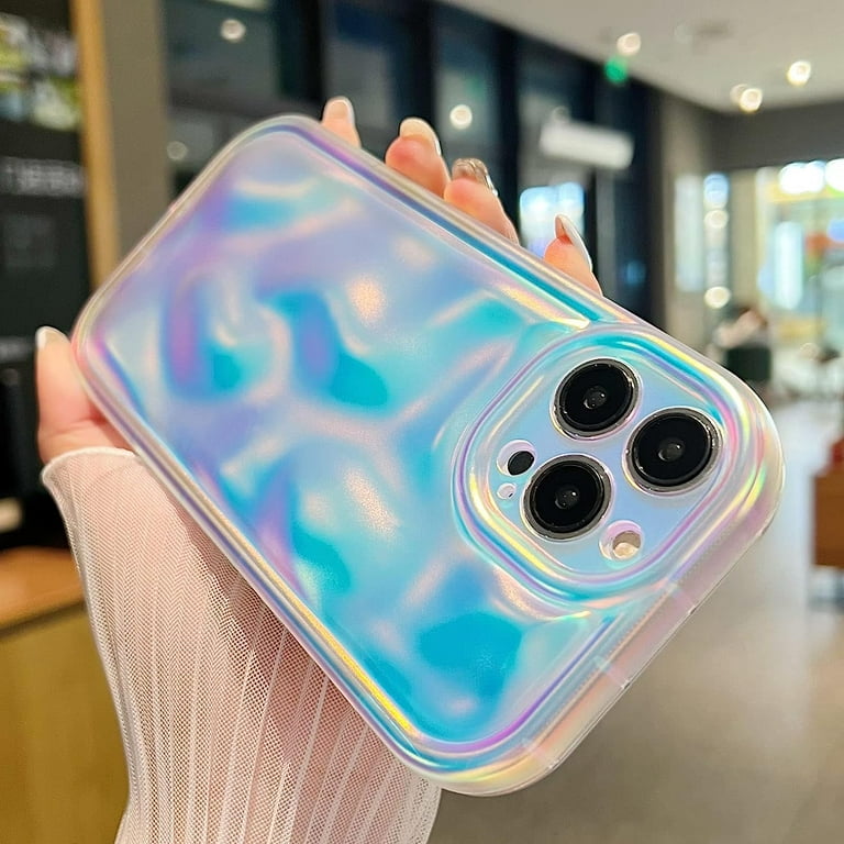 JANDM Case for iPhone 13 Pro,3D Wave Bubble Shape Ripple Chrome Pattern Soft Non-Yellowing Bumper Case Glitter Shiny Camera Shockproof Women Girls Cover Case for iPhone 13 Pro -Pink