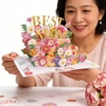 thumbnail image 2 of BinKFF 3D Mothers Day Pop Up Card, Best Mom Ever, For Mother, Wife, Anyone - 100% Recycled and Eco-Friendly - 7.6" x 5.7" Cover - Includes Envelope and Note Tag, 2 of 8