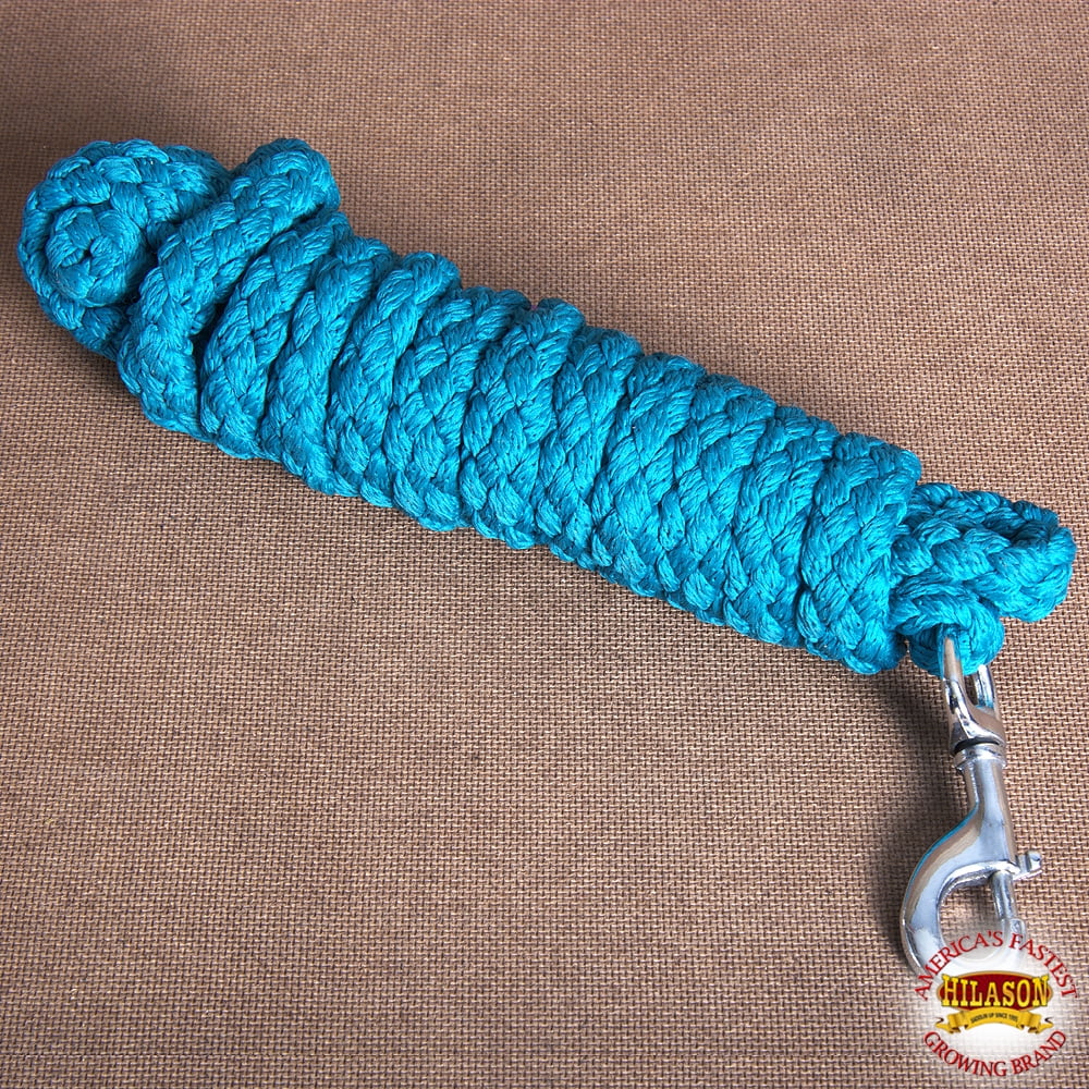 Horse Riding Poly Horse Roping Lead Rope Blue 1/4 Inx8 Ft Snaps