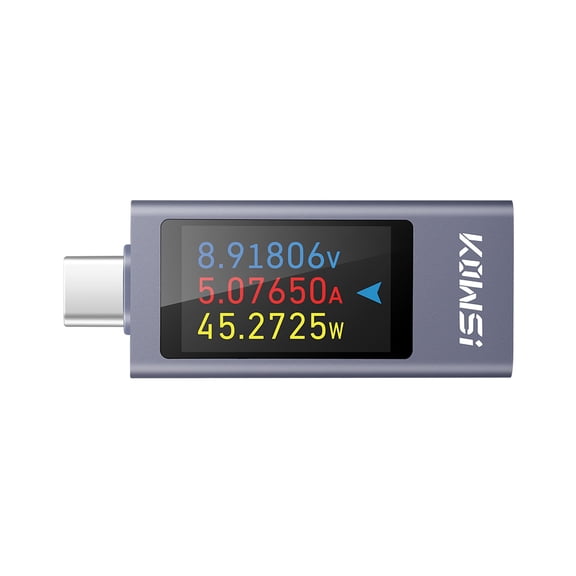 KWS-2303C USB-C Digital Wattmeter, DC 4-30V 0-12A Power Meter, 1.06" HD TFT Display for Voltage Current Capacity Power Monitoring, Battery Tester & Quick Charge Load Tester