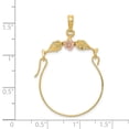 thumbnail image 4 of 14k Gold Two-tone Leaves w/Flower Charm Pendant Holder, 4 of 4