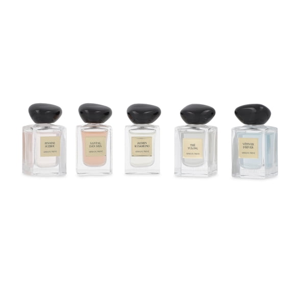 SET MINI ARMANI PRIVE 5PZS PIVOINE SUZHOU 7.5ML EDT/ SANTAL DAN SHA 7.5ML EDT/ JASMIN KUSAMONO 7.5ML EDT/ THE YULONG 7.5ML EDT/ VETIVER D'HIVER 7.5ML EDT