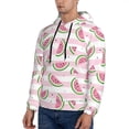 thumbnail image 3 of Uemuo Watermelon Pattern Men's Hoodie - Casual Pullover Hoodie with Kangaroo Pocket, Stylish Hooded Sweatshirt for Everyday Wear-XX-Large, 3 of 7
