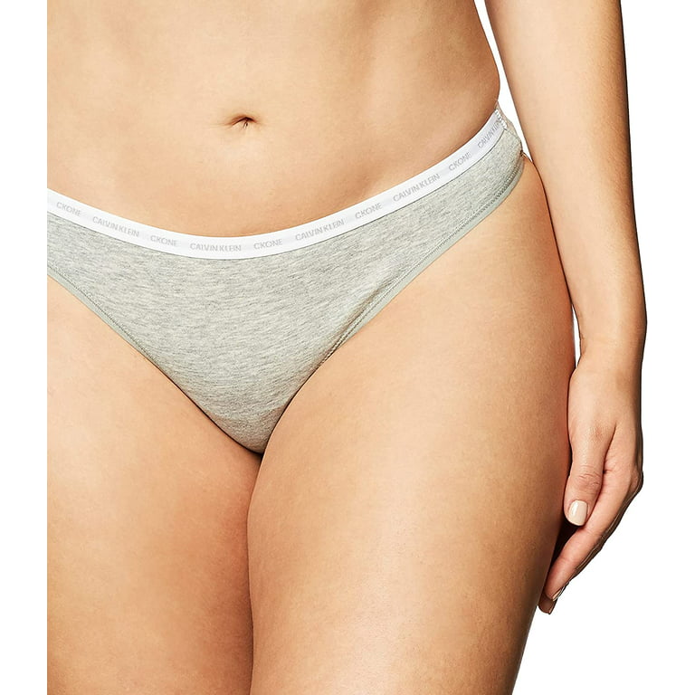 Calvin Klein Womens Ck One Cotton Thong Panty Multipants Large Grey Heather  