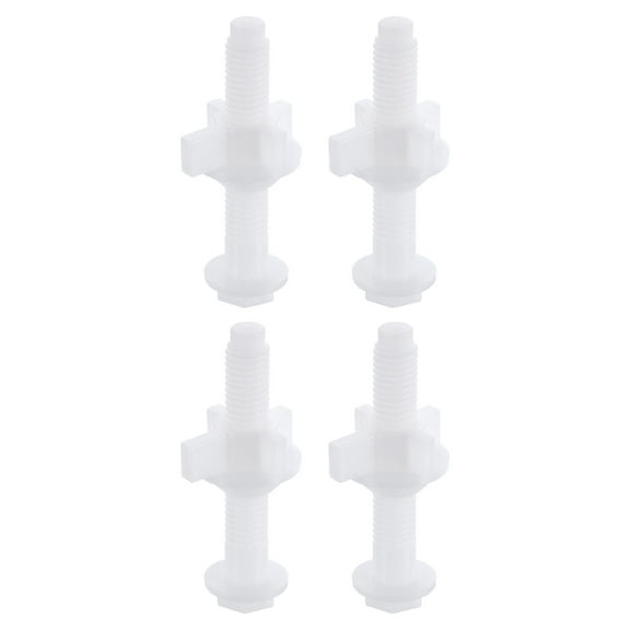 Uxcell 4Pcs Toilet Seat Hinges Screw, White Universal Plastic Toilet Seat Hinge Bolt Screw with Nuts and Washers for Fixing the Top Toilet Seat
