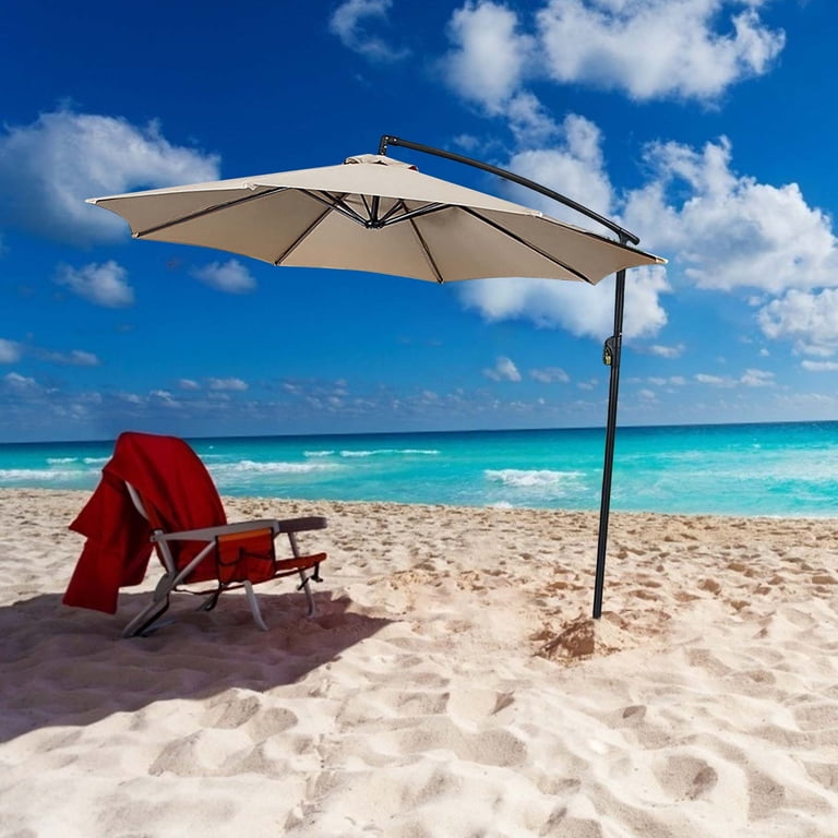 best patio umbrella for sun protection Small - Portable Outdoor Beach Umbrella - Yellow and White Stripes - UV 50+ For outdoors The 9 Best Patio Umbrellas,