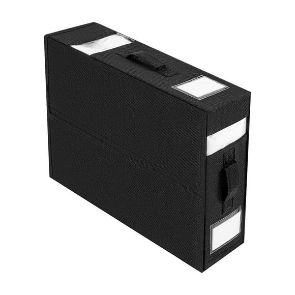 Avtoify Bed Sheet Set Storage Box Fabric Visual Window Zipper Folding Blanket Sorting Box Wardrobe Bedding Storage Black Free Size