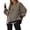 Camel #007, variant on Women's Fall Oversized Sweatshirt Casual Waffle Knit Long Sleeve Crewneck Split Pullover Tunic Tops Army Green M