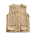 thumbnail image 6 of Men's Utility Fishing Vest Lightweight Summer Outdoor Safari Vest with Multi Pockets Khaki XXXL, 6 of 9