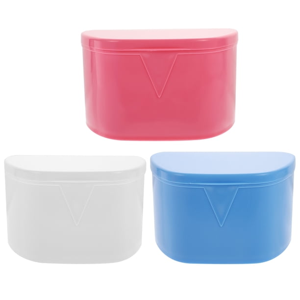 3 cajas portátiles para guardar aparatos dentales nuevos (colores surtidos)