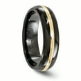 thumbnail image 4 of Edward Mirell  Black Ti with 14K Yellow Gold Stripe Domed 6mm Band, 4 of 7