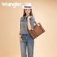 thumbnail image 2 of Wrangler Distressed Tote Bag for Women Western Purse Multi Pockets Handbags and Shoulder Bag, Brown, 2 of 6