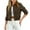 Brown, variant on Women's Cropped Bomber Jacket Long Sleeve Button Down Fleece Crop Shacket Lightweight Fall Winter Coat Fashion Outerwear with Pockets