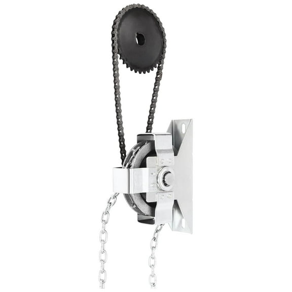 Garage Door Chain Hoist 3:1 Jackshaft Opener - 330LBS Capacity, Hand-Pulled Roll Up Door Lift, Heavy Duty Galvanized Steel Chain, 26ft Chain, for Garages & Warehouses Silver