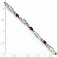 thumbnail image 2 of 925 Sterling Silver Rhodium-plated Composite Ruby and Diamond Bracelet, 2 of 2