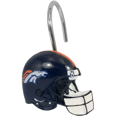 NFL Denver Broncos Decorative Bath Collection 12-Pack Shower Hooks