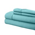 thumbnail image 2 of Collection Pentagon 1800 Series Ensemble de Draps Gaufrés Résistants aux Plis (Grand, Aqua), 2 of 2