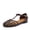 Coffee, variant on Women's Closed Round Toe Flats Braided Caged Sandals Strappy Comfortable Ankle Strap Flat Dressy Sandals for Casual Walking Beige 10