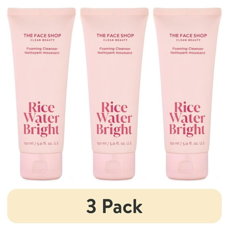 (3 pack) The Face Shop Rice Water Bright Foaming Cleanser 150ml | Vegan| Brightening | Rice Water | Hydrating | Rice Bran Oil | K-Beauty