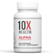 10X Health Alpha Testosterone Booster with Vitamins for Men, 60 Capsules