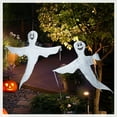 thumbnail image 3 of EastVita Halloween Tree Wrap Ghost Decoration, 2 Pack 50" Halloween Cute Ghost Design Decorations, Friendly Ghost Decor for Halloween Outdoor Indoor, Lawn, Tree Decor, Ghost Party Supplies, 3 of 9