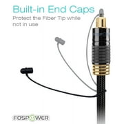 FosPower (6 Feet) 24K Gold Plated Toslink Digital Optical Audio Cable (S/PDIF) - [Zero RFI & EMI Interference] Metal Connectors & Ultra Durable Nylon Braided Jacket