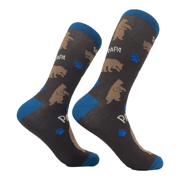 Mens Papa Bear Funny Novelty Socks Gift for Dad Sarcastic Graphic Cool Saying