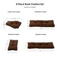 thumbnail image 4 of Hyatt 4-Piece Solid Chocolate Microfiber Kitchen Nook Cushion Set by Greendale Home Fashions, 4 of 6