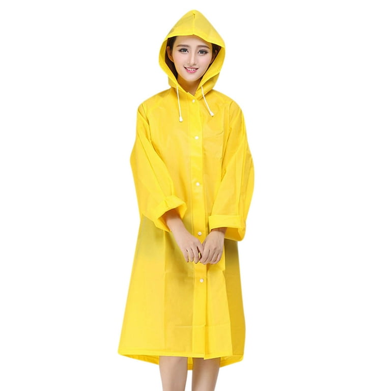 Men's Classic All-Sport Waterproof Breathable Rain Suit,Long Hooded Rain  Coat for Adults