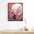 thumbnail image 2 of Nawypu  Canvas Wall Art Japanese Cherry Blossom Sakura Full Moon Image Print Home Artwork Paintings Stretched and Framed Ready to Hang, 2 of 4