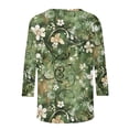 thumbnail image 5 of Mifsaly Casual Tops for Women Cotton 3/4 Sleeve Tunic Top Boho Vintage Print Work Blouse Spring Summer Loose Casual Everyday Shirts L, 5 of 5