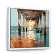 thumbnail image 2 of Designart "Coastalpier Pier Perspective Painting I" Nautical & Beach Floater Framed Canvas Print, 2 of 7