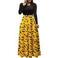 thumbnail image 2 of LEKWK Halloween Dresses for Women Graphic Print Long Sleeve Maxi Dress Crewneck Vintage Funny Holiday Party Cosplay Medieval Dress, 2 of 6