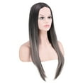 thumbnail image 3 of SUCS Fashion Synthetic Hair Wig Fashion Long Straight Sexy Women Dark Gray Wig, 3 of 5