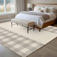 thumbnail image 5 of Grey Plaid Washable Living Room Rugs 5'x7', Retro Country Grey Plaid Linen Texture Low Pile Throw Large Area Rugs Non-Slip Sturdy Edge Binding Carpet for Dining Room Bedside Kitchen, 5 of 9