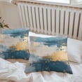 thumbnail image 5 of Absstract Color Block Outdoor Pillow Covers Pack of 2 Gold Blue Gradient Art Waterproof Throw Pillow Covers Decorative Cushion Cases for Patio Garden Tent Balcony Couch 18x18 inch, 5 of 8