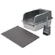 thumbnail image 5 of Caja de arena para gatos con parte abierta, orinal, viaje, resistente y grande, bandeja de arena para mascotas pequeñas, conejos, gatos gris oscuro, 5 of 9