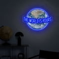 thumbnail image 2 of The World Is Yours Neon Sign, World UV Printed Sign, World Wall Decor, Personalized Gift, Globe Wall Decor(Yellow), 2 of 5