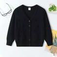 thumbnail image 2 of KEXE Sweater For Girls Girls Sweaters 10-12 Girls' Cardigans Sweater School Uniforms Cotton Long Sleeve Lightweight Outerwear Black 9-10 Years, 2 of 7