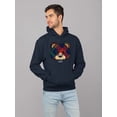 thumbnail image 2 of Argyle Bear Vibes - Classic Plaid Emoji Design Men's Hoodie, 2 of 4