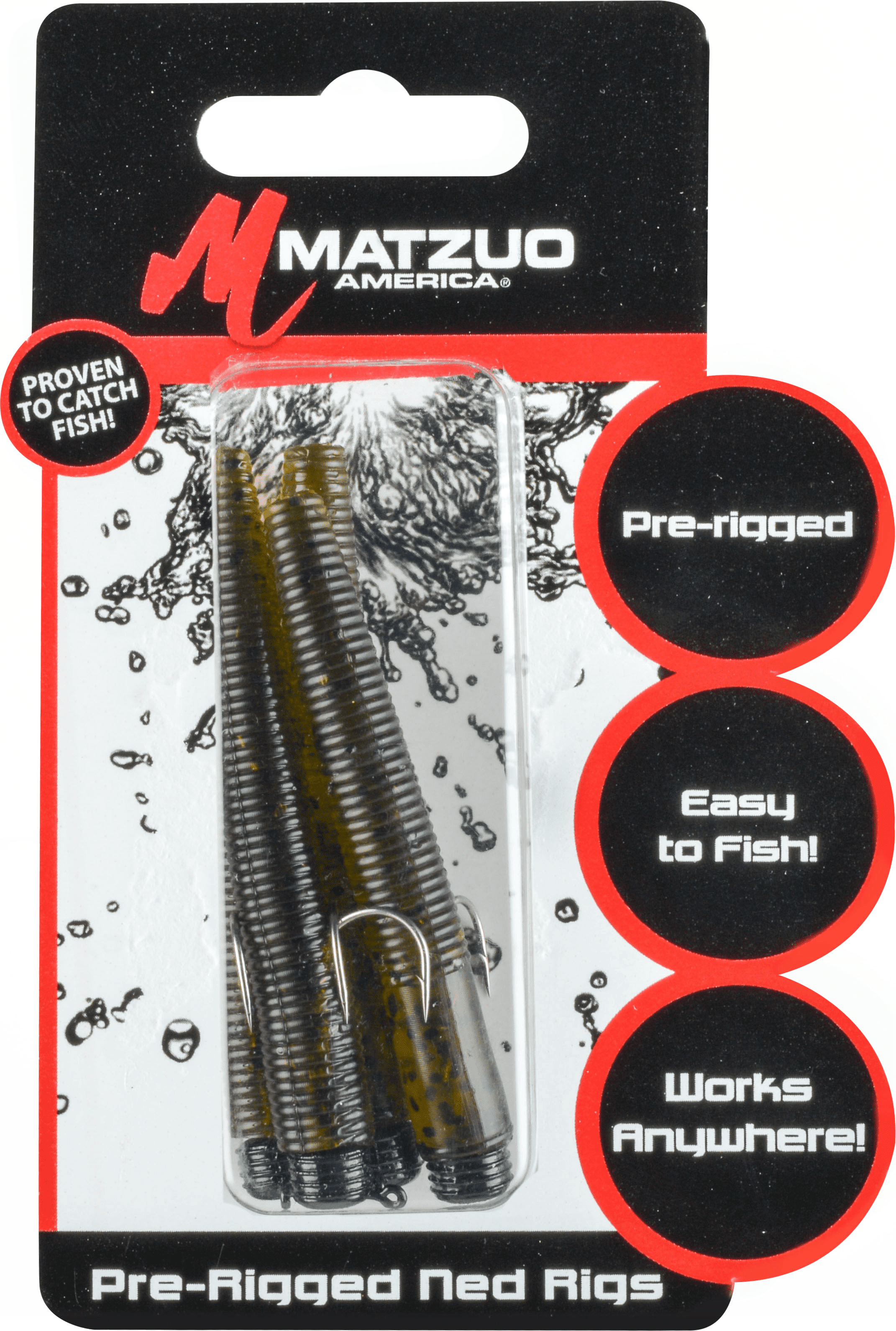Matzuo Ned Rig, Green Pumpkin, 1/8 oz., 5Pk, Fishing Rigs
