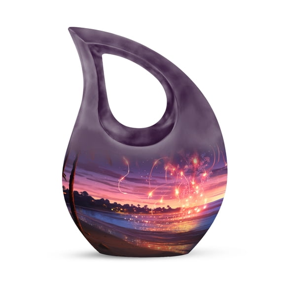 MUKTIVE Beach Cremation urns for Ashes Adult Male - Large Funeral urn for Ashes Adult Women - Burial Decorative Ashes 10 inch