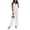 White, variant on Women's Sleeveless V-Neck Wide Leg Jumpsuit with Belted Waist Elegant Dressy Casual Outfit