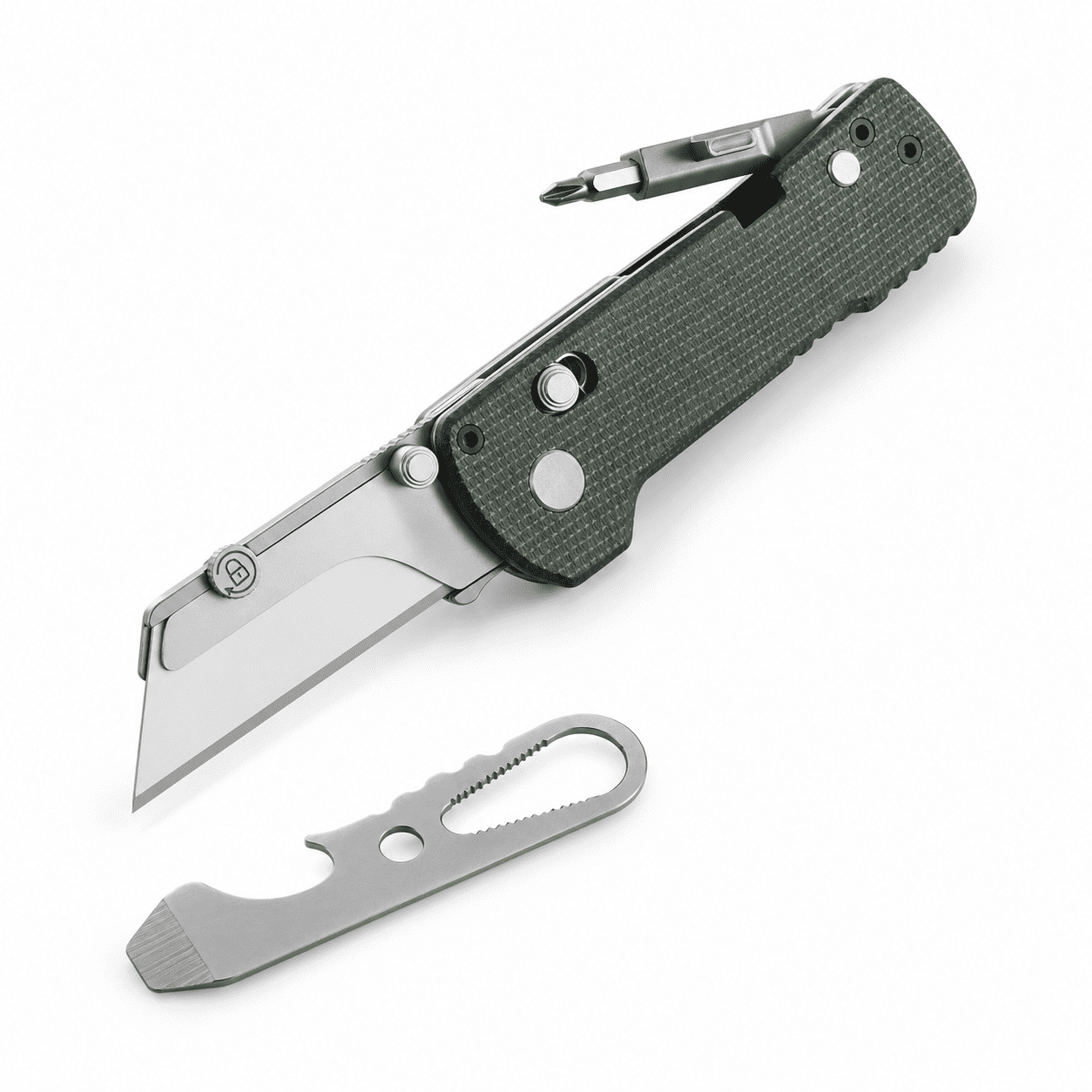 U1 Pro Green Micarta Folding Multitool Utility with Magnetic Bit Driver