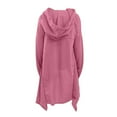 thumbnail image 5 of Mujeres Casual Manga Larga Suelta Impreso Medio Y Largo Tops Mujer Blusa Sudaderas Con Capucha Pompotops FGAJ17426, 5 of 5