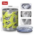 thumbnail image 3 of 12oz Tumblers Green Dinosaurs Skeletons Pattern Vacuum Insulated Stainless Steel Travel Tumbler Cups Mug with Lid and Straw for Beer,Coffee,Beverages with Cleaning Brush for Cold & Hot Drinks, 3 of 5