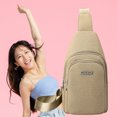 thumbnail image 4 of Bolsa De Pecho Fashion Lady Chest Bag Bolso bandolera impermeable Simple para deportes al aire libre (Caqui) Ehuebsd Para Estrenar, 4 of 5