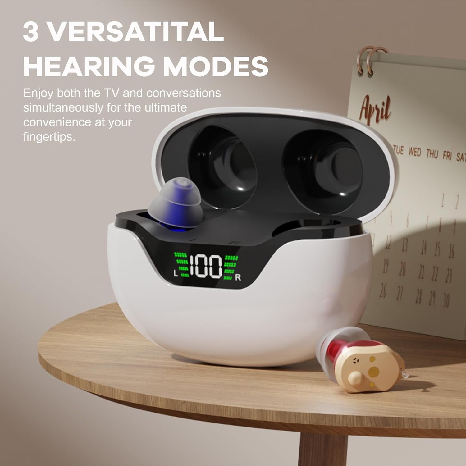 16-Channel True Hearing Aids, Virtually Invisible OTC Hearing Aids for Seniors with Noise Reduction, No Whistling Digital Hearing Aids with Feedback Cancellation, Comfort Design